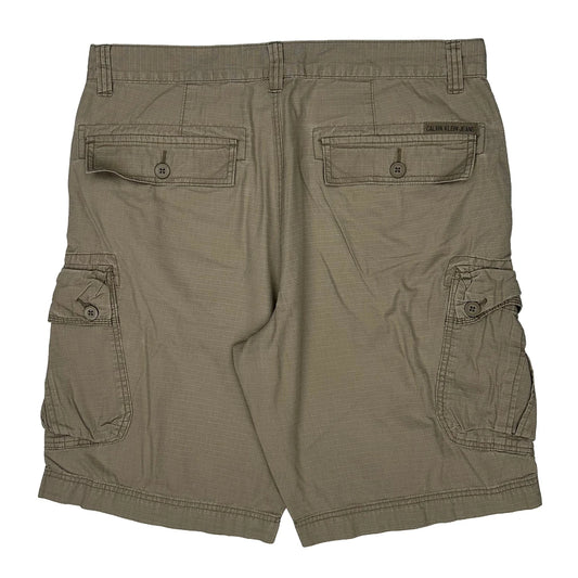 Calvin Klein Jeans Cargo Shorts - 36W 10L Khaki Cotton
