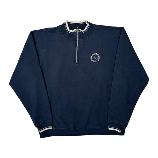 Vintage Illinois University Champion College 1/4 Zip - Large Navy Cotton