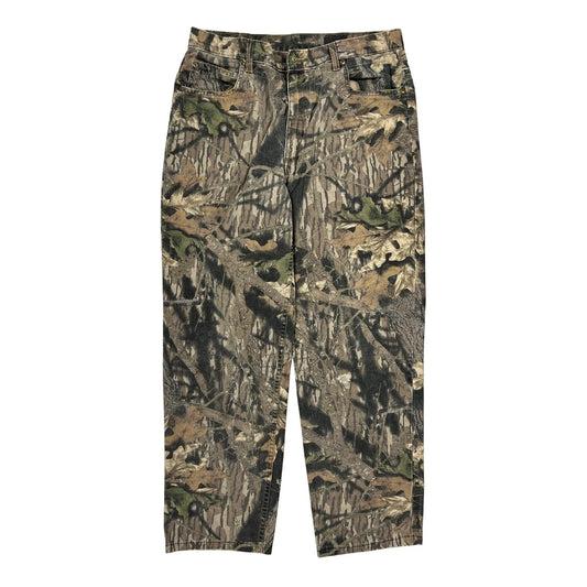Cabelas Camo Cargo Trousers - 36W 30L Green Cotton