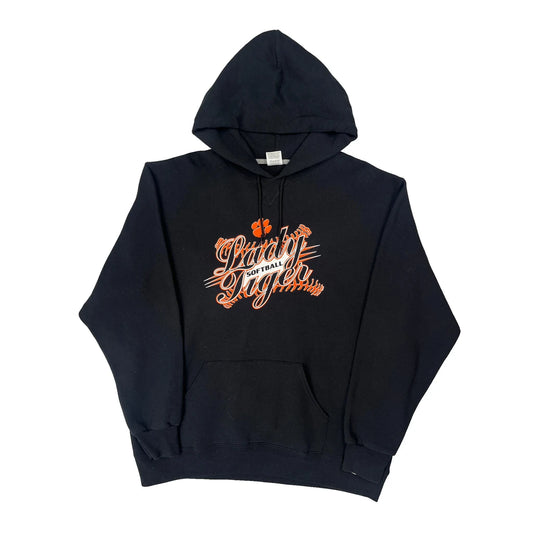 Vintage Softball Russell Athletic Graphic Hoodie - XL Black Cotton