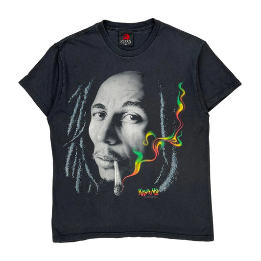 Bob Marley Zion Rootwear Band T-Shirt - Medium Black Cotton