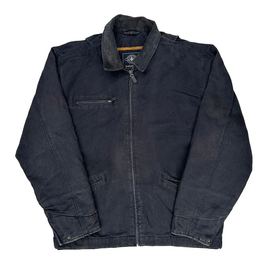 Vintage Charles River Apparel Jacket - Large Black Cotton