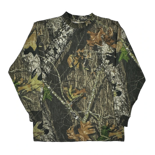 Mossy Oak Camo Long Sleeve T-Shirt - Large Camo Cotton