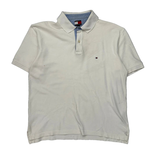 Tommy Hilfiger Polo Shirt - XL White Cotton