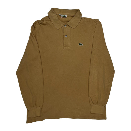 Vintage Lacoste Polo Shirt - Small Brown Cotton