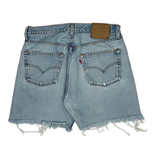 Levis Cut Off Denim Shorts - 30W UK 10 Light Wash Denim