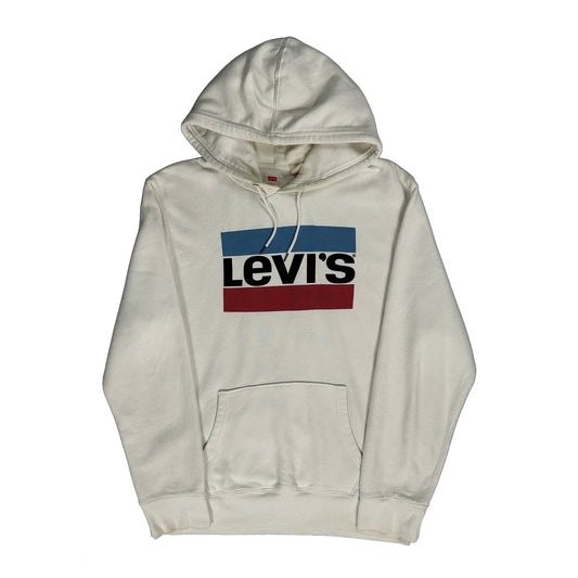 Vintage Levis Hoodie - XL White Cotton