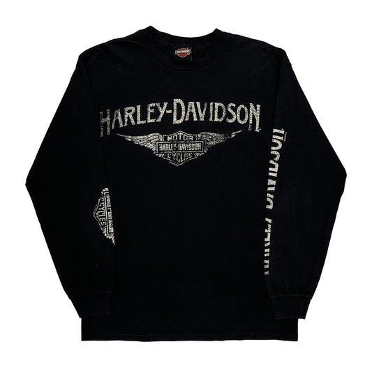 Harley Davidson Long Sleeve T-Shirt - Small Black Cotton