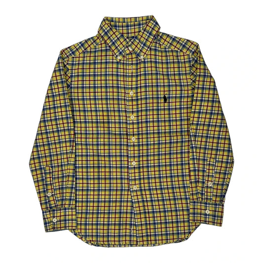 Age 8 Ralph Lauren Checked Shirt - Small Blue Cotton