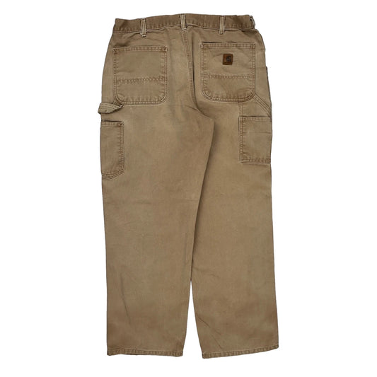 Carhartt Double Knee Carpenter Trousers - 36W 29L Beige Cotton