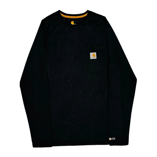Carhartt Long Sleeve T-Shirt - Small Black Cotton Blend
