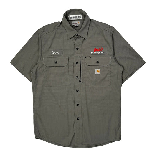 Vintage Blaine'S Farm & Fleet Carhartt Short Sleeve Shirt - Medium Grey Cotton