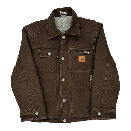 Age 8-10 Carhartt Jacket - Small Brown Cotton