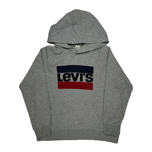 Vintage Levis Hoodie - Large Grey Cotton
