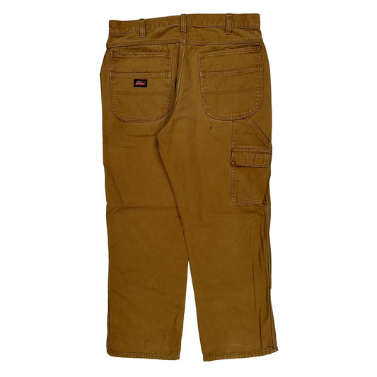 Dickies Double Knee Carpenter Trousers - 34W 31L Brown Cotton