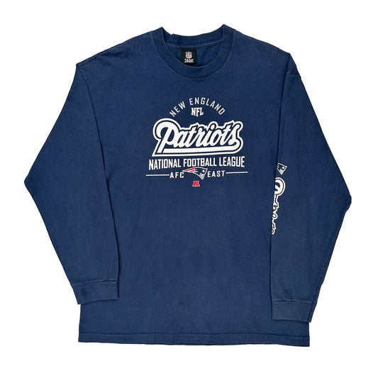 New England Patriots N.F.L. Team Apparel Long Sleeve T-Shirt - XL Blue Cotton