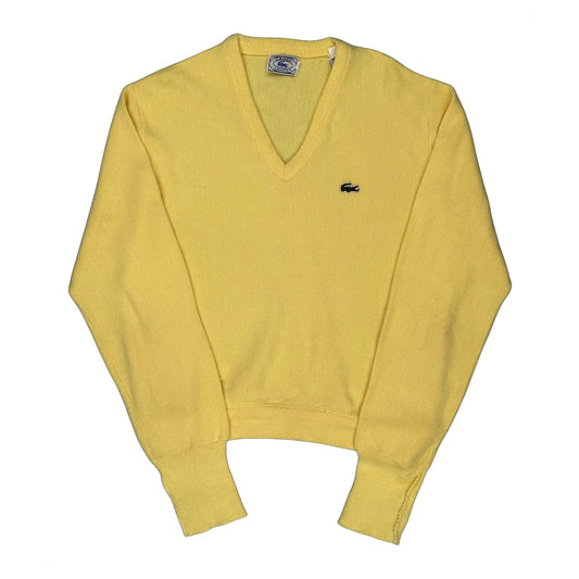 Vintage Lacoste Jumper - Large Yellow Cotton