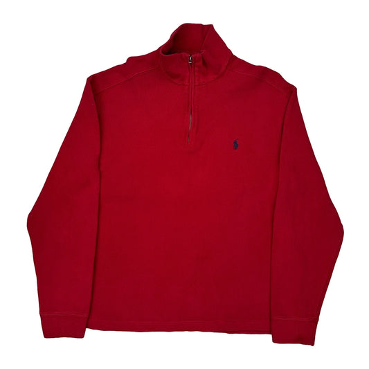 Polo By Ralph Lauren 1/4 Zip - Medium Red Cotton