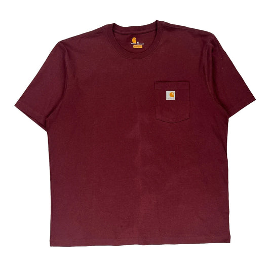 Carhartt T-Shirt - XL Burgundy Cotton