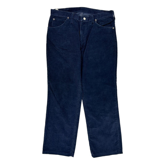 Wrangler Trousers - 33W 28L Blue Cotton