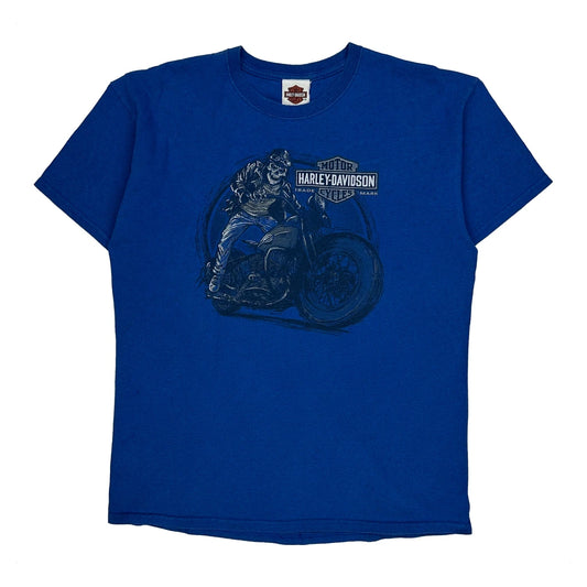 H-D Biketown Harley Davidson Graphic T-Shirt - Large Blue Cotton
