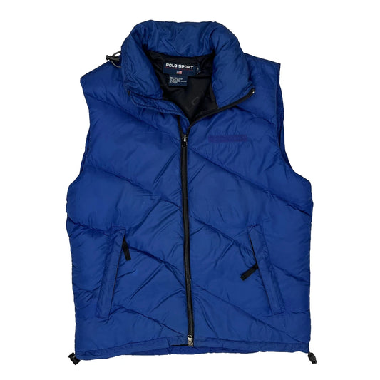 Vintage 90S Polo Sport Gilet Puffer - Small Blue Nylon