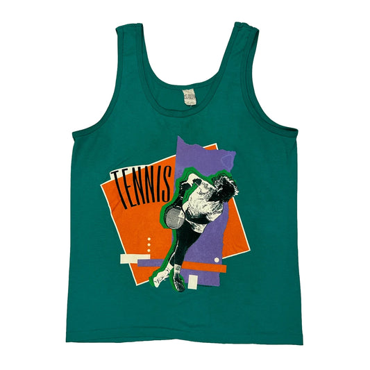 Unbranded Graphic Vest - Large Green Cotton