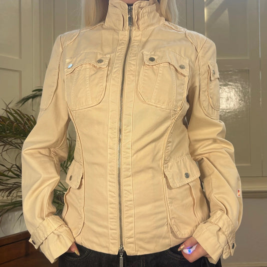 Moncler Jacket - Small Cream Cotton