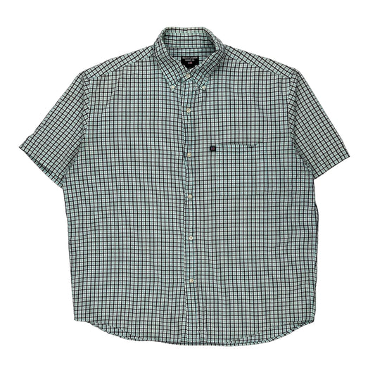 Ralph Lauren Checked Short Sleeve Shirt - Large Blue Cotton