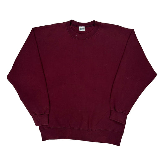 90S Blank Pro Spirit Sweatshirt - Large Burgundy Cotton Blend