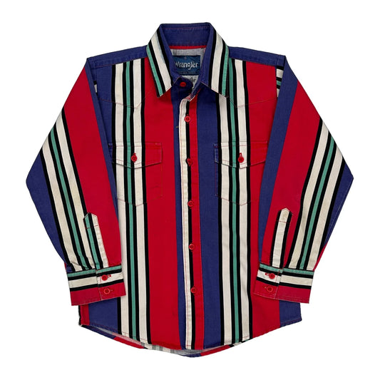 Age 8 Wrangler Striped Shirt - Small Multicoloured Cotton