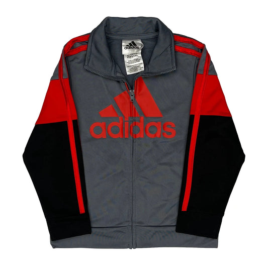 Vintage Age 3 Adidas Spellout Track Jacket - XS Grey Polyester