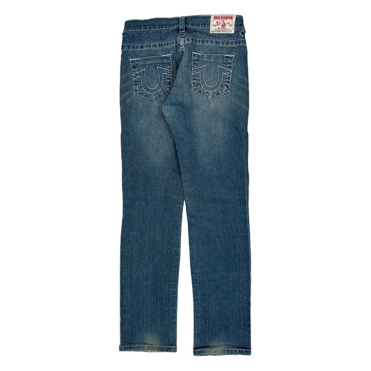 True Religion Contrast Stitch Jeans - 30W UK 10 Blue Cotton