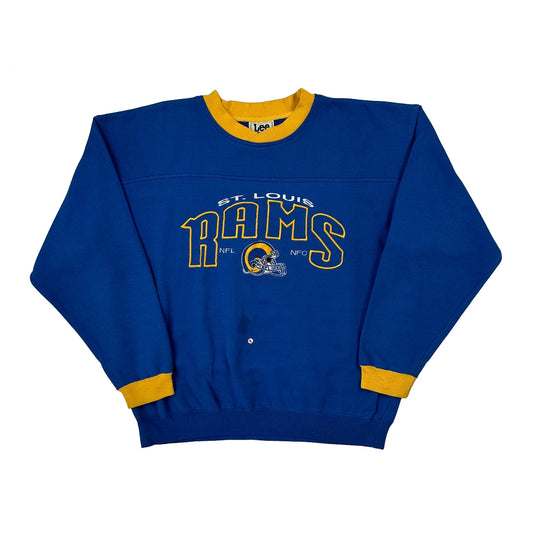Vintage St. Louis Rams Lee Sport Nfl Sweatshirt - Medium Blue Polyester Blend
