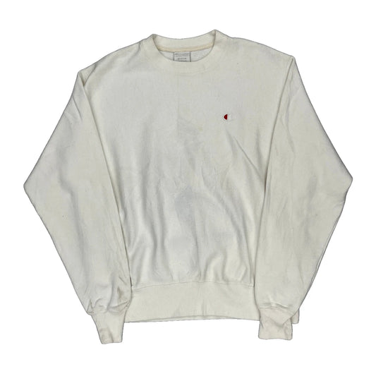Reverse Weave Champion Sweatshirt - Medium White Cotton