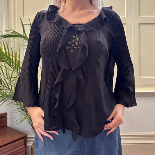 Vintage brown New York City Design Company Blouse - womens medium