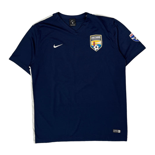 Vintage Lakeshore Premier Soccer Nike Jersey - Large Navy Polyester