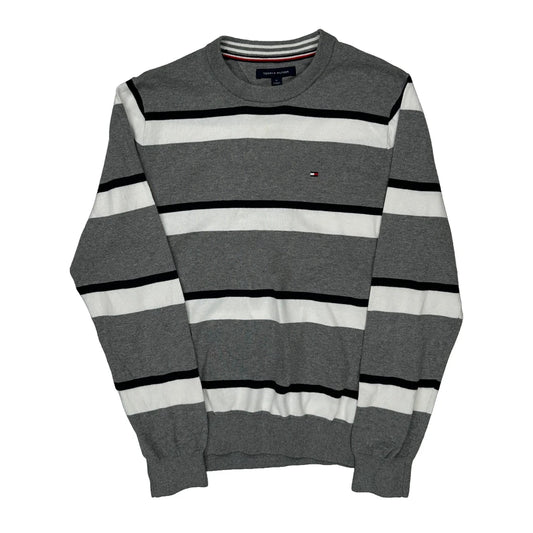 Tommy Hilfiger Striped Jumper - Medium Black Cotton