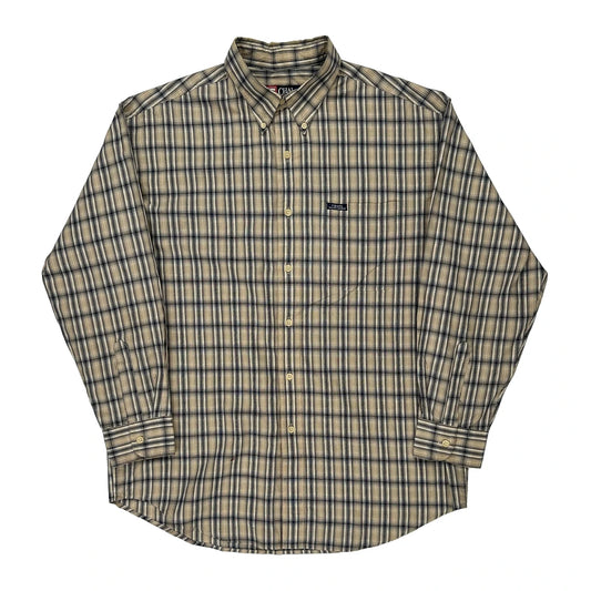 Chaps Ralph Lauren Checked Shirt - Large Beige Cotton Blend