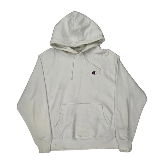 Reverse Weave Champion Hoodie - Large White Cotton