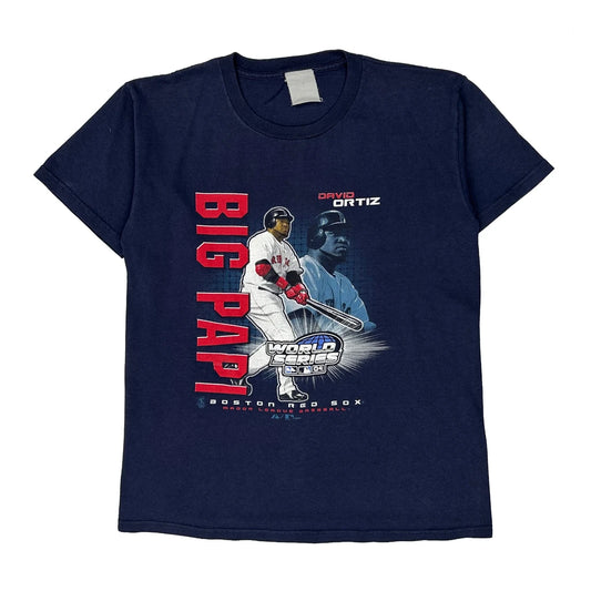 Boston Red Sox Majestic Graphic T-Shirt - Small Navy Cotton