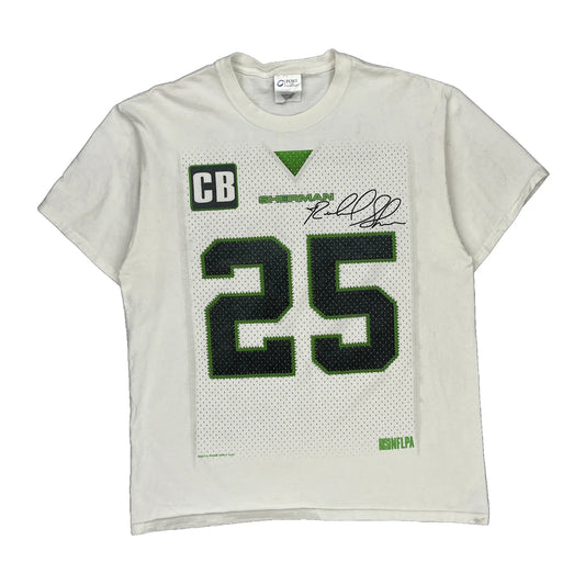 Richard Sherman Seattle Seahawks Port & Company Nfl T-Shirt - Large White Cotton