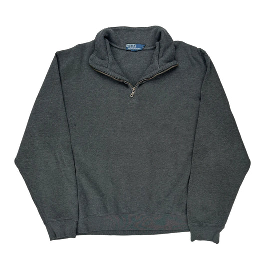 Polo By Ralph Lauren 1/4 Zip - 2XL Grey Cotton