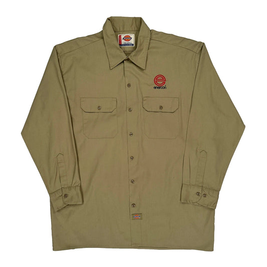 Dickies Shirt - XL Khaki Cotton Blend
