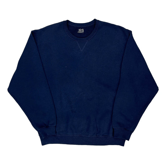 Fruit Of The Loom Sweatshirt - Large Navy Cotton