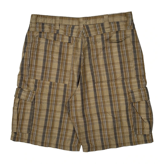 Vintage Wrangler Checked Cargo Shorts - 34W 10L Beige Cotton
