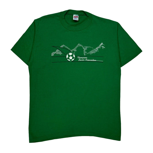 Vintage Made In USA, Soccer Association Soffe Football T-Shirt - Large Green Cotton
