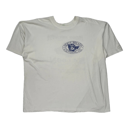 Hog'S Breath Saloon North Single Stitch T-Shirt - Large White Cotton