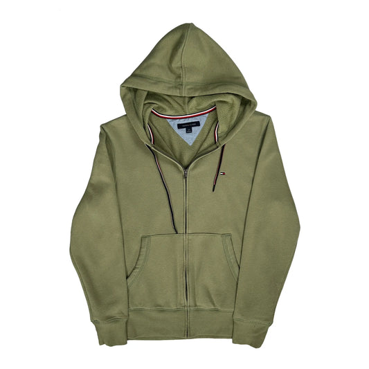 Vintage Tommy Hilfiger Full Zip Hoodie - Small Green Cotton