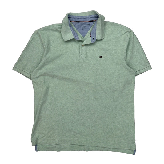 Tommy Hilfiger Polo Shirt - Large Green Cotton
